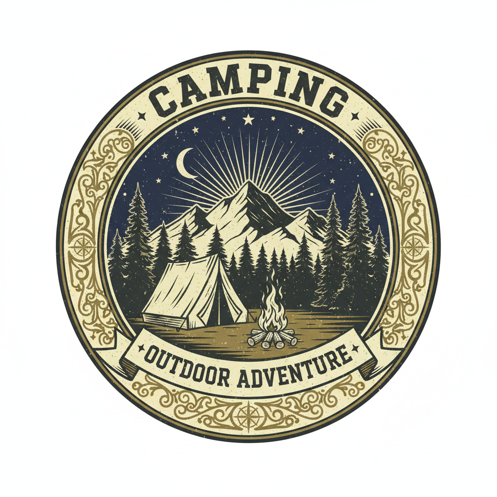 Vintage Camping Badge
